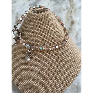 Crystal Sterling Silver 6” Bracelet with Heart #child #handmade